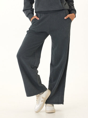 Esmeralda Mineral Wash Cotton Terry Wide Leg Pant Womens Bottoms Sweatpants Threads 4 Thought