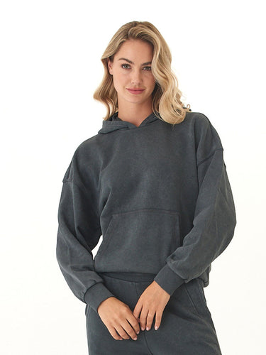 Tanya Mineral Wash Cotton Terry Pullover Hoodie Womens Outerwear Sweatshirt Threads 4 Thought