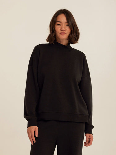 Karlie Triblend Fleece Mock Neck Pullover Womens Outerwear Sweatshirt Threads 4 Thought