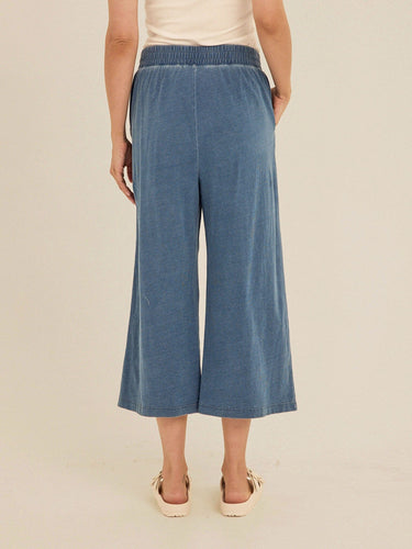 Ivanna Indigo Jersey Wide Leg Capri Pant Womens Bottoms Pants Threads 4 Thought