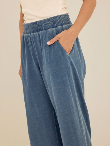 Ivanna Indigo Jersey Wide Leg Capri Pant Womens Bottoms Pants Threads 4 Thought
