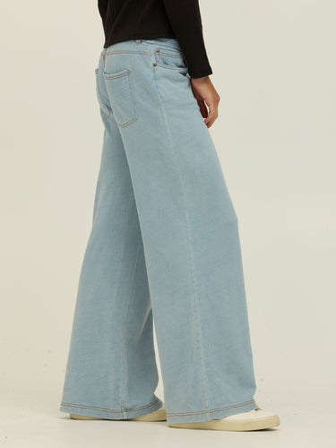 Krystal Denim Terry Wide Leg Pant Womens Bottoms Pants Threads 4 Thought