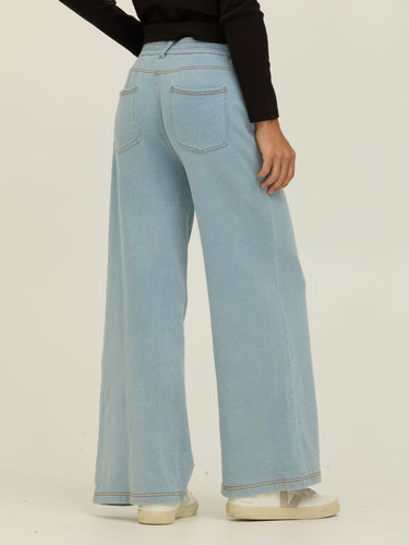 Krystal Denim Terry Wide Leg Pant Womens Bottoms Pants Threads 4 Thought