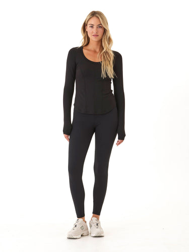 Kellie Heather Luxe Jersey Seam Detail Top Womens Tops Long Tee Threads 4 Thought