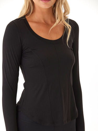 Kellie Heather Luxe Jersey Seam Detail Top Womens Tops Long Tee Threads 4 Thought