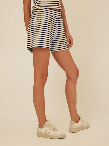 Gwyneth Maritime Stripe Smocked Jersey Short Threads 4 Thought