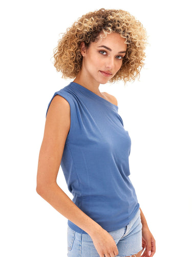 Leoni Feather Rib Off Shoulder Top Womens Tops Long Threads 4 Thought