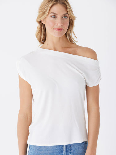 Leoni Feather Rib Off Shoulder Top Womens Tops Long Threads 4 Thought