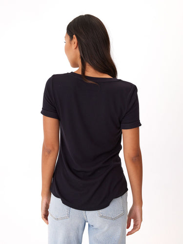 Akia Feather Rib Henley Tee Womens Tops Short Threads 4 Thought