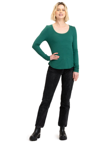Tessa Feather Rib Long Sleeve Womens Tops Long Threads 4 Thought