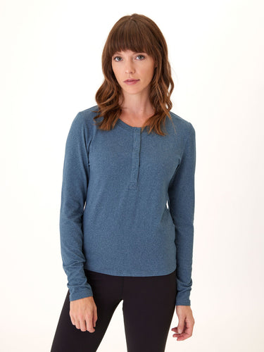 Lyla Luxe Jersey Henley Tee Womens Tops Long Threads 4 Thought