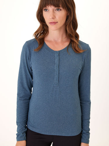 Lyla Luxe Jersey Henley Tee Womens Tops Long Threads 4 Thought