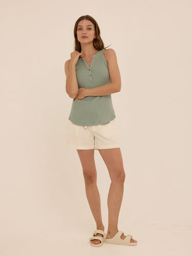 Akia Feather Rib Henley Tank Womens Tops Tanks Threads 4 Thought