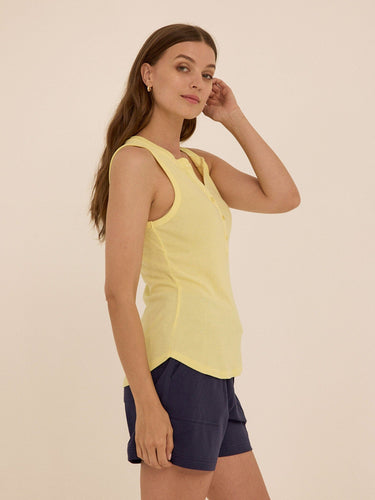 Akia Feather Rib Henley Tank Womens Tops Tanks Threads 4 Thought