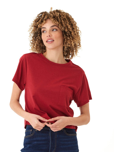 Shelbie Triblend Jersey Pocket Tee Womens Tops Short Tee Threads 4 Thought