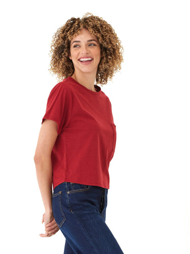 Shelbie Triblend Jersey Pocket Tee Womens Tops Short Tee Threads 4 Thought