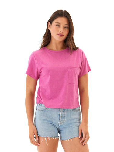 Shelbie Triblend Jersey Pocket Tee Womens Tops Short Tee Threads 4 Thought