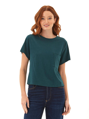 Shelbie Triblend Jersey Pocket Tee Womens Tops Short Tee Threads 4 Thought