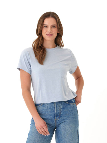 Shelbie Triblend Jersey Pocket Tee Womens Tops Short Tee Threads 4 Thought