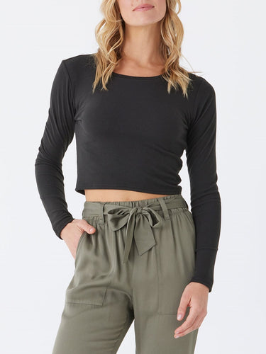 Guadalupe Luxe Rib Long Sleeve Crop Tee Womens Tops Long Tee Threads 4 Thought