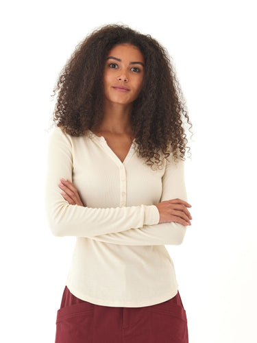 Akia Feather Rib Long Sleeve Henley Threads 4 Thought