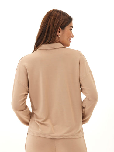 Eleanor Modal Terry Collared Top Womens Tops Long Shirt Threads 4 Thought