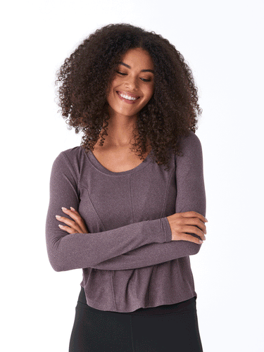 Kellie Heather Luxe Jersey Seam Detail Top Womens Tops Long Tee Threads 4 Thought