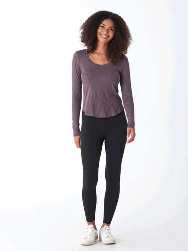 Kellie Heather Luxe Jersey Seam Detail Top Womens Tops Long Tee Threads 4 Thought