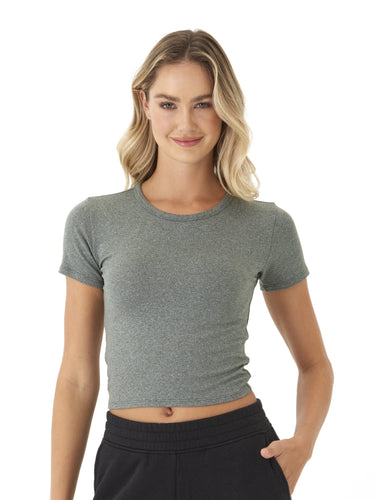 Guadalupe Heather Luxe Jersey Crop Tee Womens Tops Short Tee Threads 4 Thought
