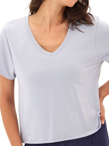 Bettine Modal Terry V-Neck Tee Womens Tops Short Tee Threads 4 Thought