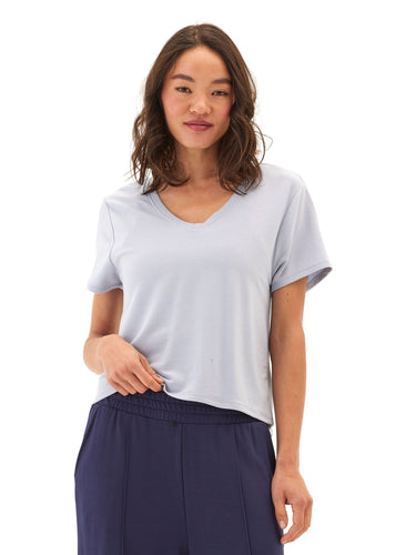 Bettine Modal Terry V-Neck Tee Womens Tops Short Tee Threads 4 Thought
