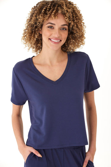 Bettine Modal Terry V-Neck Tee Womens Tops Short Tee Threads 4 Thought