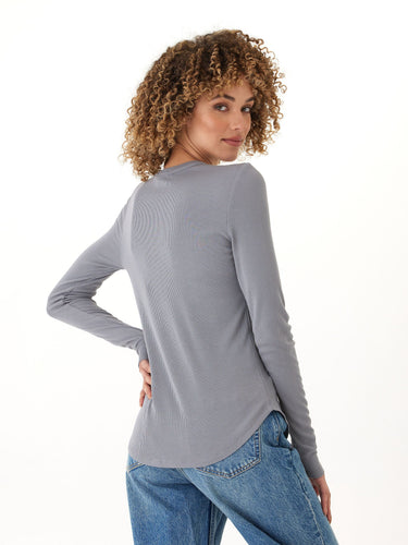 Torri Feather Rib Long Sleeve Crew Tee Womens Tops Long Shirt Threads 4 Thought