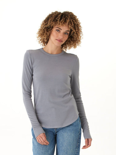 Torri Feather Rib Long Sleeve Crew Tee Womens Tops Long Shirt Threads 4 Thought