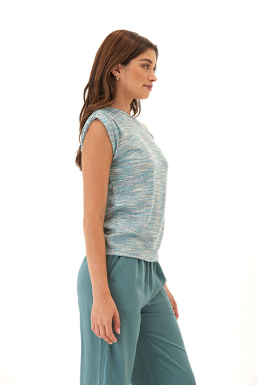Leoni Off-Shoulder Marble Rib Top Womens Tops Short Shirt Threads 4 Thought