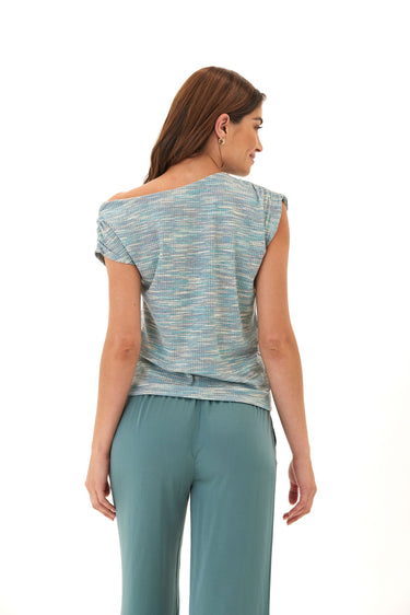 Leoni Off-Shoulder Marble Rib Top Womens Tops Short Shirt Threads 4 Thought