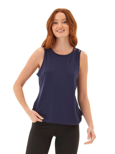 Desirae Tencel Jersey Twist Shoulder Tank Womens Tops Tanks Threads 4 Thought