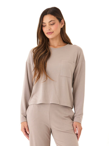 Shaina Modal Terry Pocket Long Sleeve Womens Tops Long Tee Threads 4 Thought