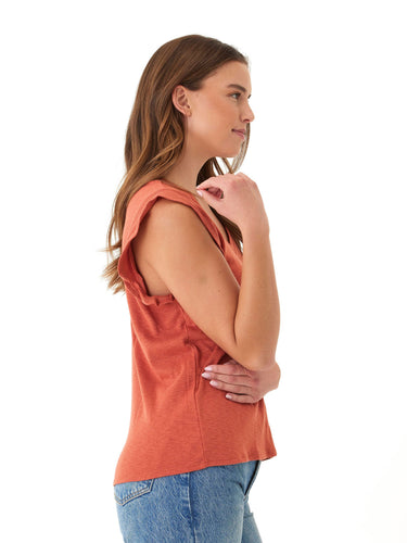 Marley Textured Slub Jersey Flutter Sleeve Top Womens Tops Short Shirt Threads 4 Thought