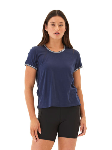Jordana Comfort Jersey Trim Detail Tee Womens Tops Short Tee Threads 4 Thought