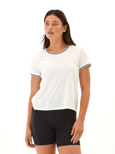 Jordana Comfort Jersey Trim Detail Tee Womens Tops Short Tee Threads 4 Thought