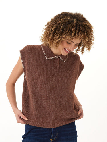 Julieta Cozy Solid Knit Sweater Polo Threads 4 Thought