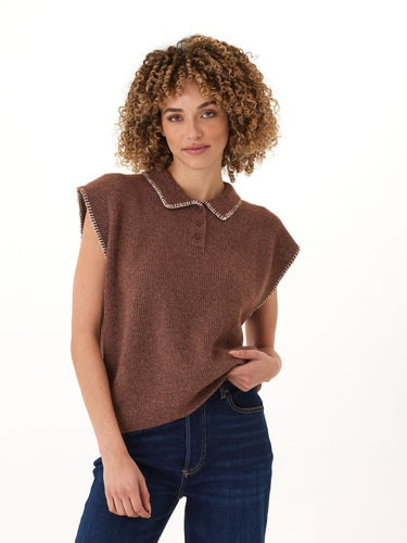 Julieta Cozy Solid Knit Sweater Polo Threads 4 Thought