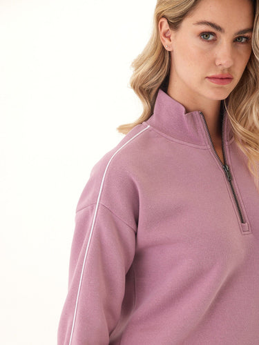 Constance Triblend Fleece Piping Detail Half Zip Pullover Threads 4 Thought