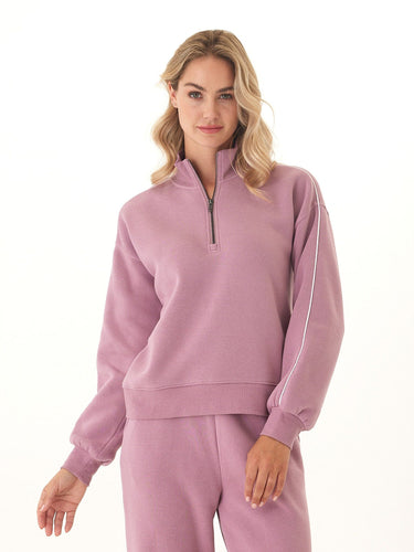 Constance Triblend Fleece Piping Detail Half Zip Pullover Threads 4 Thought