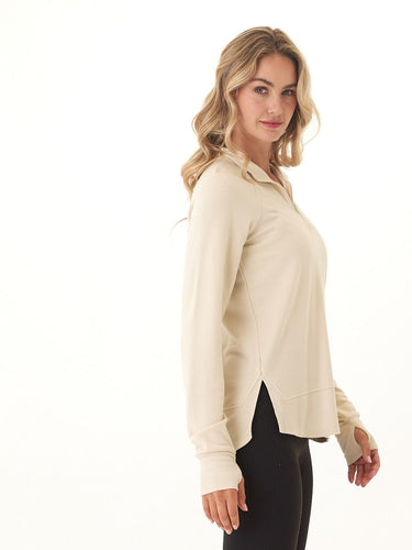 Kenzie Feather Fleece Quarter Zip Raglan Pullover Threads 4 Thought