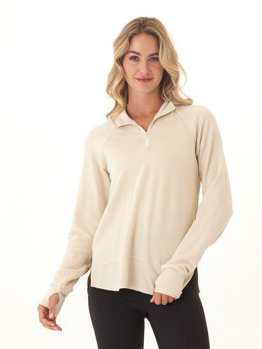 Kenzie Feather Fleece Quarter Zip Raglan Pullover Threads 4 Thought