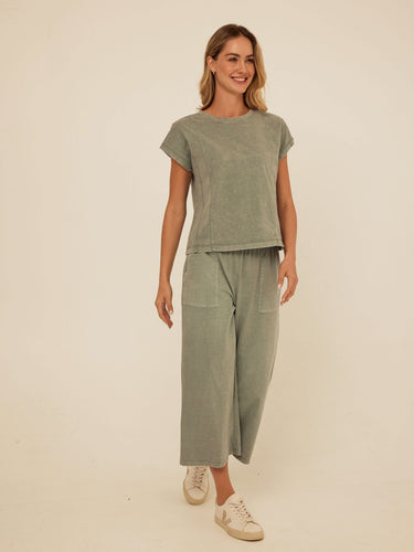 Laurie Mineral Wash Eco Jersey Tee Womens Tops Short Shirt Threads 4 Thought