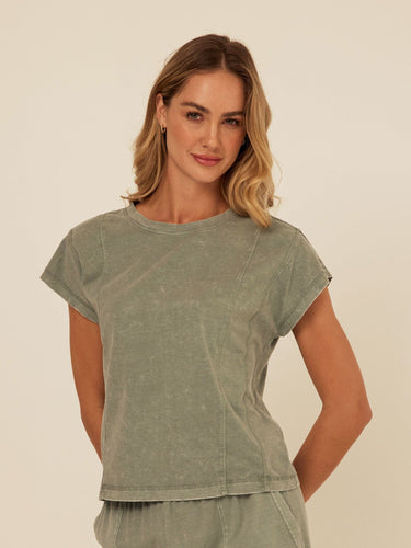 Laurie Mineral Wash Eco Jersey Tee Womens Tops Short Shirt Threads 4 Thought