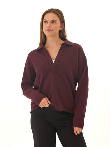 Lucetta Cotton Blend Terry Collar Top Threads 4 Thought